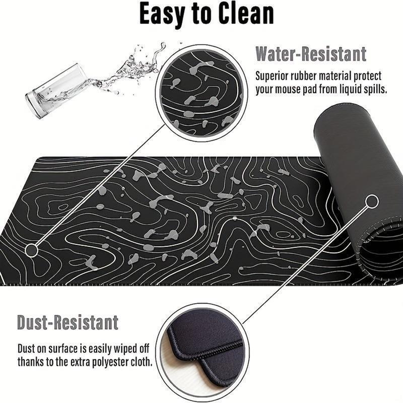 Extended Mouse Pad Large Size Mousepad for Gaming Office Home 80X30Cm Black White Map