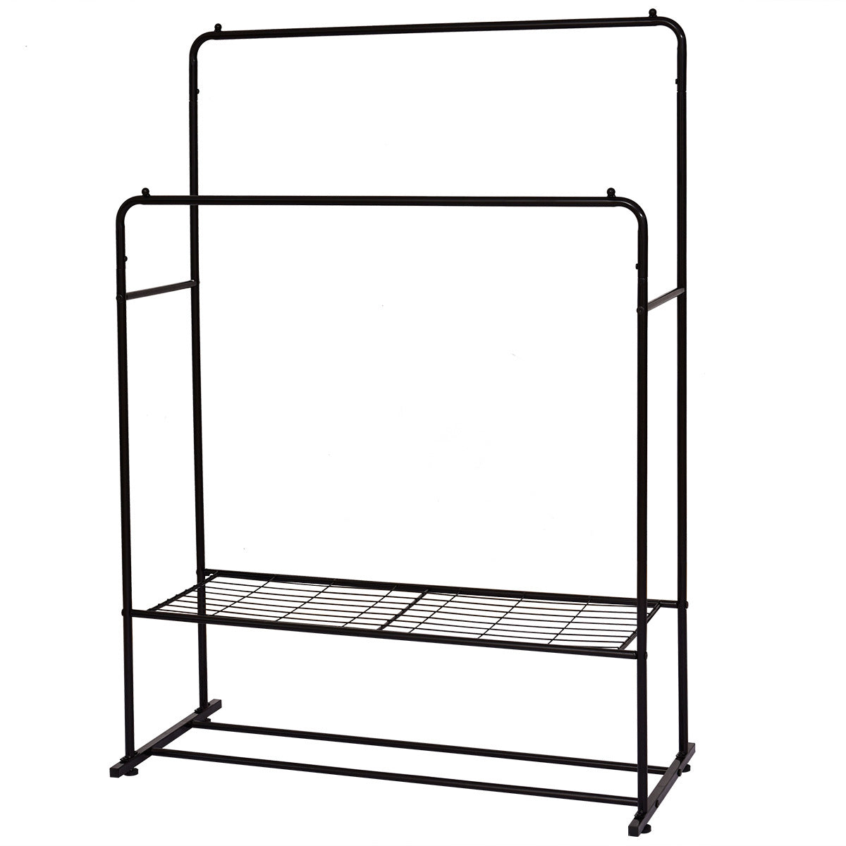 Freestanding Double Rods Clothing Garment Rack-0