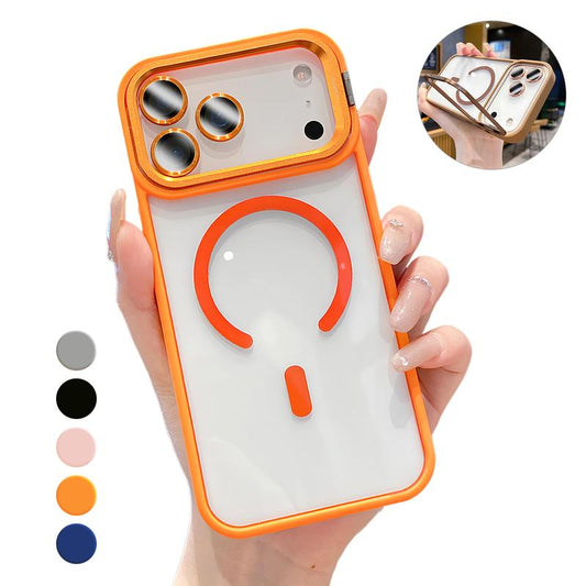 Magnetic Case for Iphone 17 Pro Max 16 15 14 13 12 11 +Camera Lens Protector & Built-In Metal Camera Ring Stand,Compatible with Magsafe,Shockproof Military-Grade Protection Acrylic Clear Phone Cover