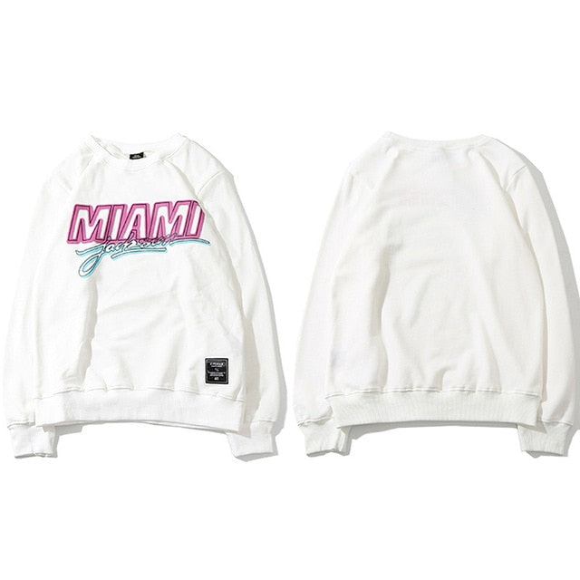 Miami Pullover Sweatshirt Pink Letter Print Men Hip Hop Pullover Sweatshirt Hoodie Autumn Heat Clothing Cotton Streetwear-5