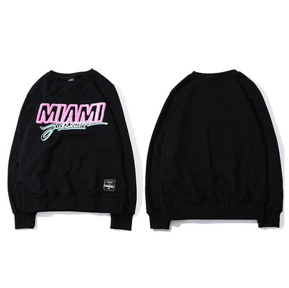 Miami Pullover Sweatshirt Pink Letter Print Men Hip Hop Pullover Sweatshirt Hoodie Autumn Heat Clothing Cotton Streetwear-6