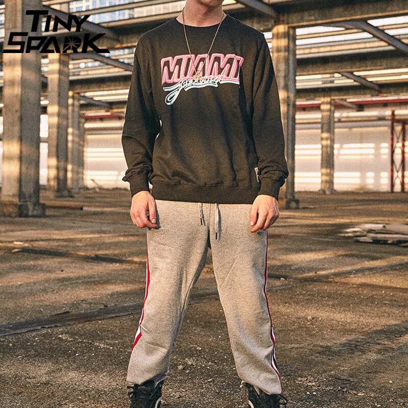 Miami Pullover Sweatshirt Pink Letter Print Men Hip Hop Pullover Sweatshirt Hoodie Autumn Heat Clothing Cotton Streetwear-4