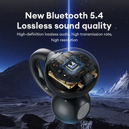 HYUNDAI M100 Clip-On Ear Headphones with Audio-Visual Touch Screen, Wireless Audio Headphones for Music & Phone Calls, Sport Waterproof & Sweatproof, with 2025 Bluetooth 6.0 for Faster, Stable Connection & Low Power Use